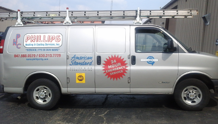 Phillips Heating and Cooling of South Elgin Illinois Technician Service Truck 60177